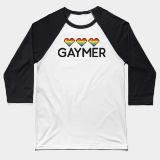 Gaymer Funny Geeky LGBT Pride Baseball T-Shirt